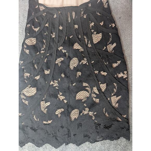 H & M GOLD LABEL-Bare back Bodycon Mini Lace Dress Nude lining size 2 GlamLook - Picture 8 of 10